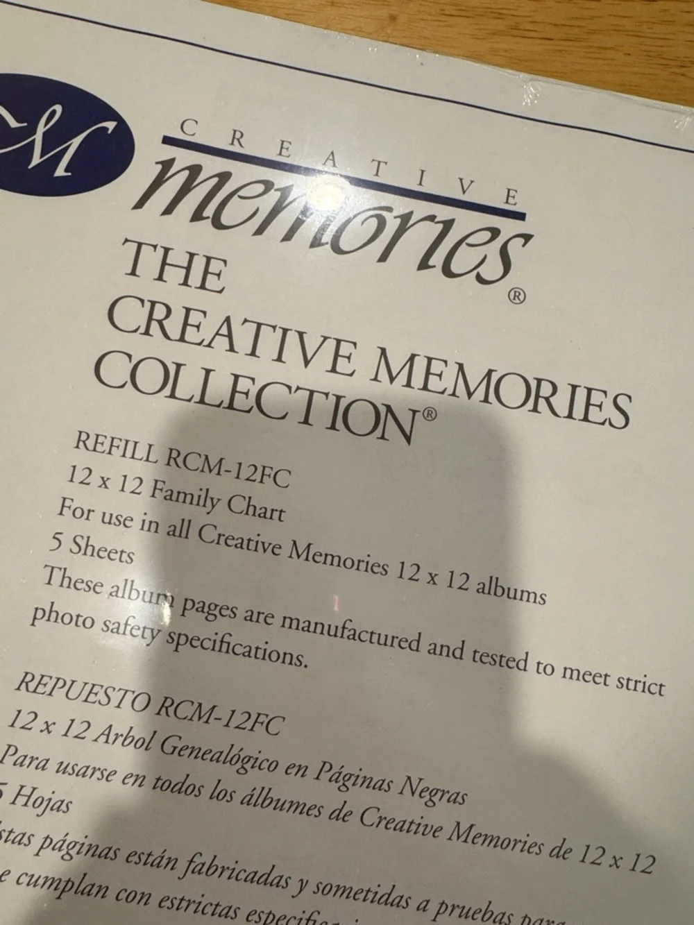 Lot of 2 Creative‎ Memories Family Chart Tree Black White 10 Refill Pages 12x12